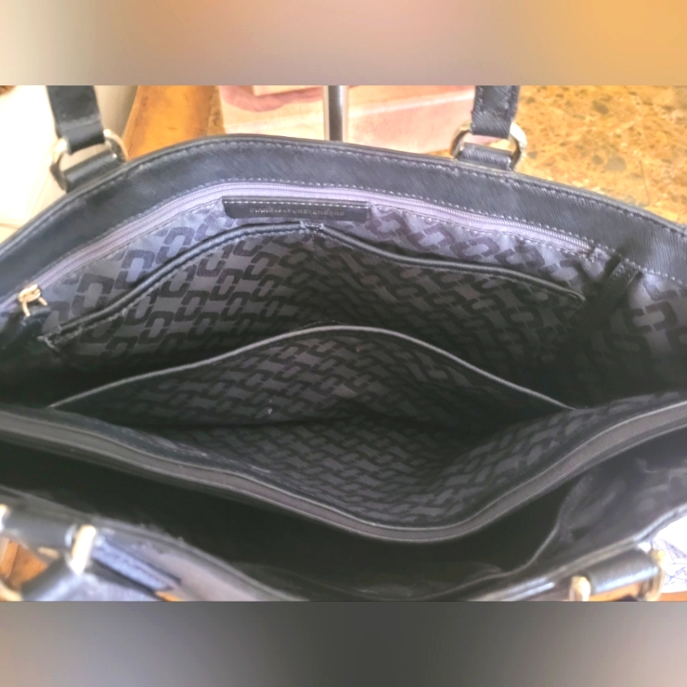 Diane Von Thurstenberg Elegant Black Tote Bag - Picture 6 of 7